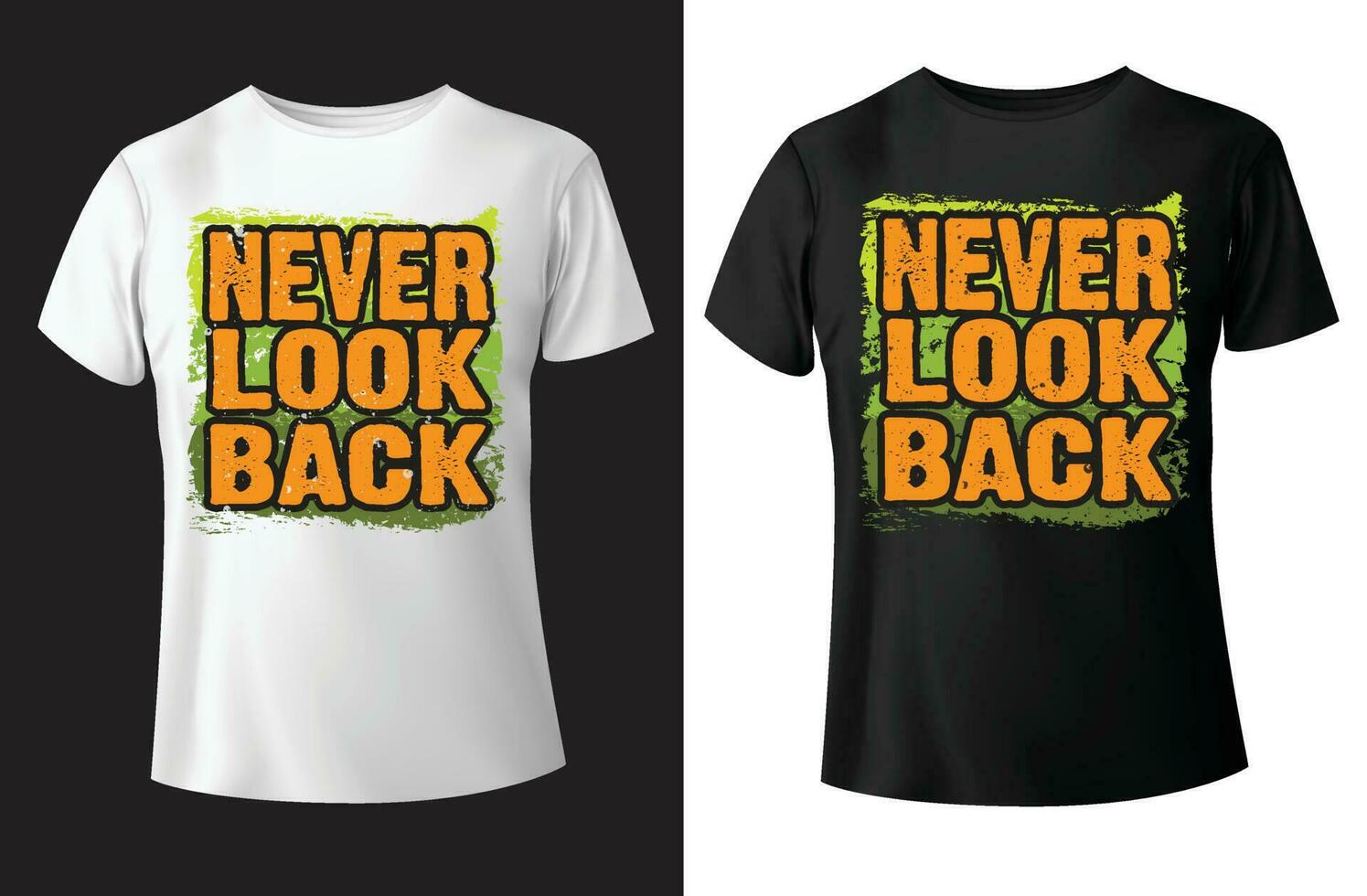 Nunca Mira espalda tipografía camiseta diseño y plantilla vectorial vector