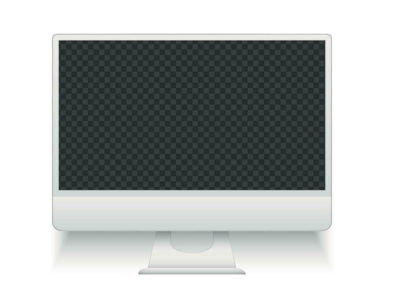 White pc screen. Mockup electronics device vector illustration
