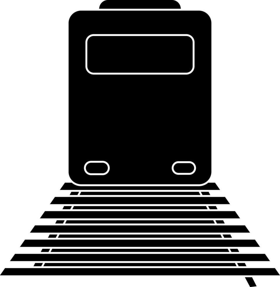 Black and white train in flat style. vector