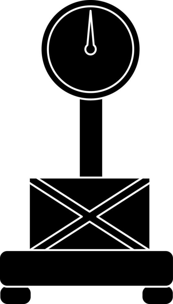 Black and white box on weight scale. vector