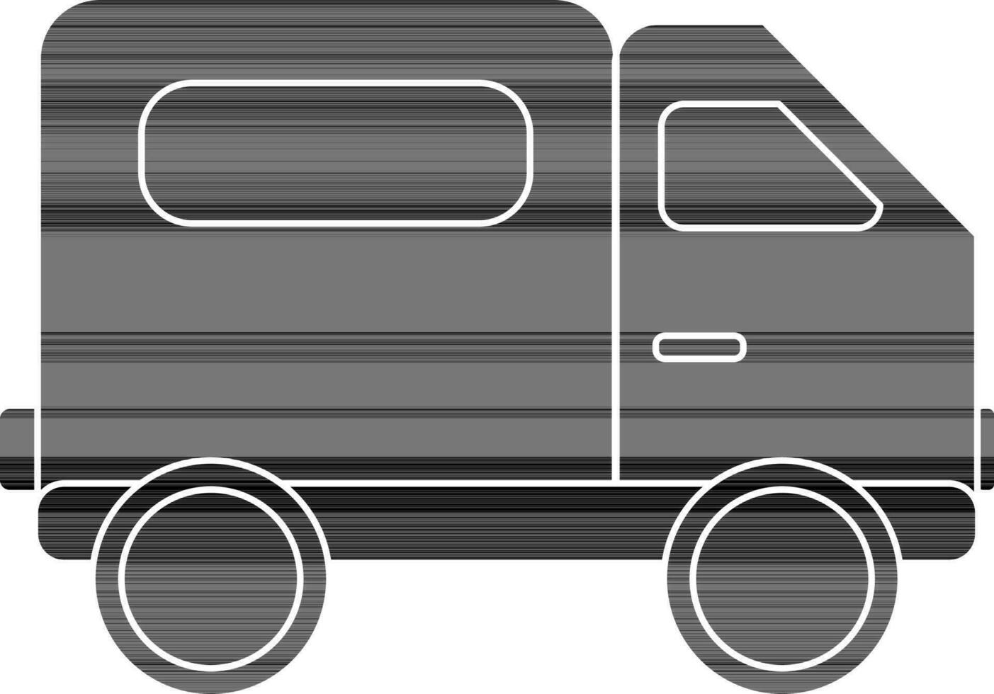 Black truck in flat style. vector