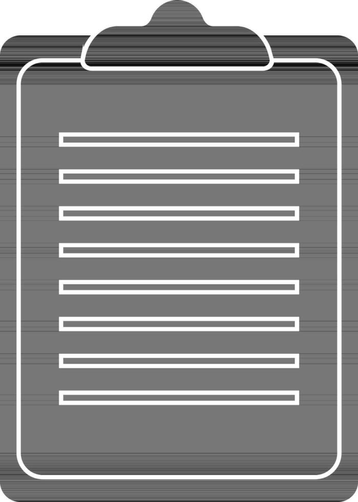 Flat style blank clipboard in black and white color. vector