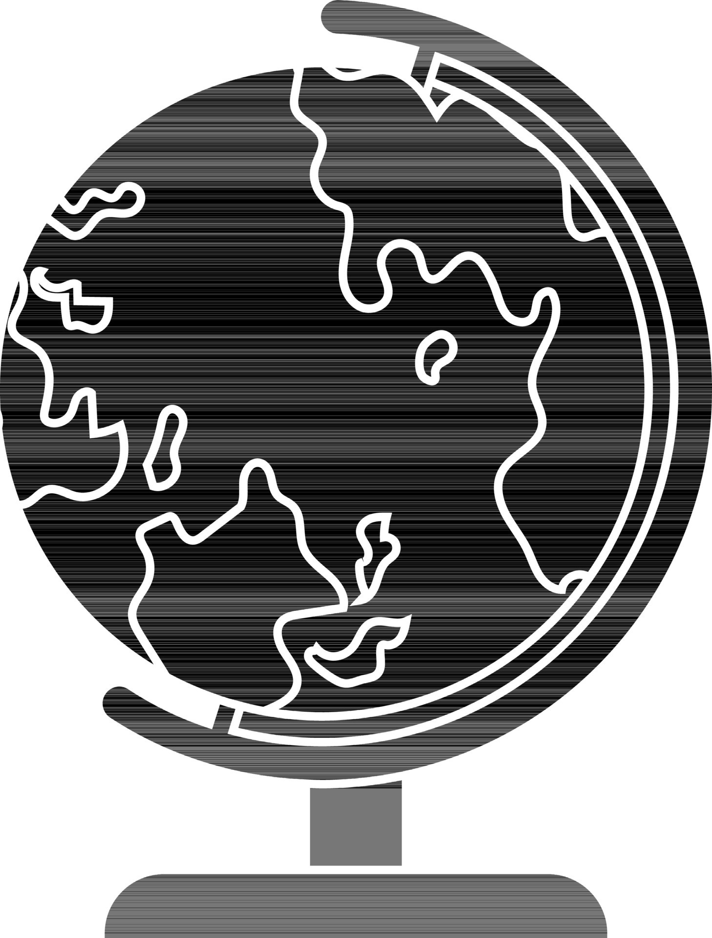Earth globe in black and white color. 24391867 Vector Art at Vecteezy