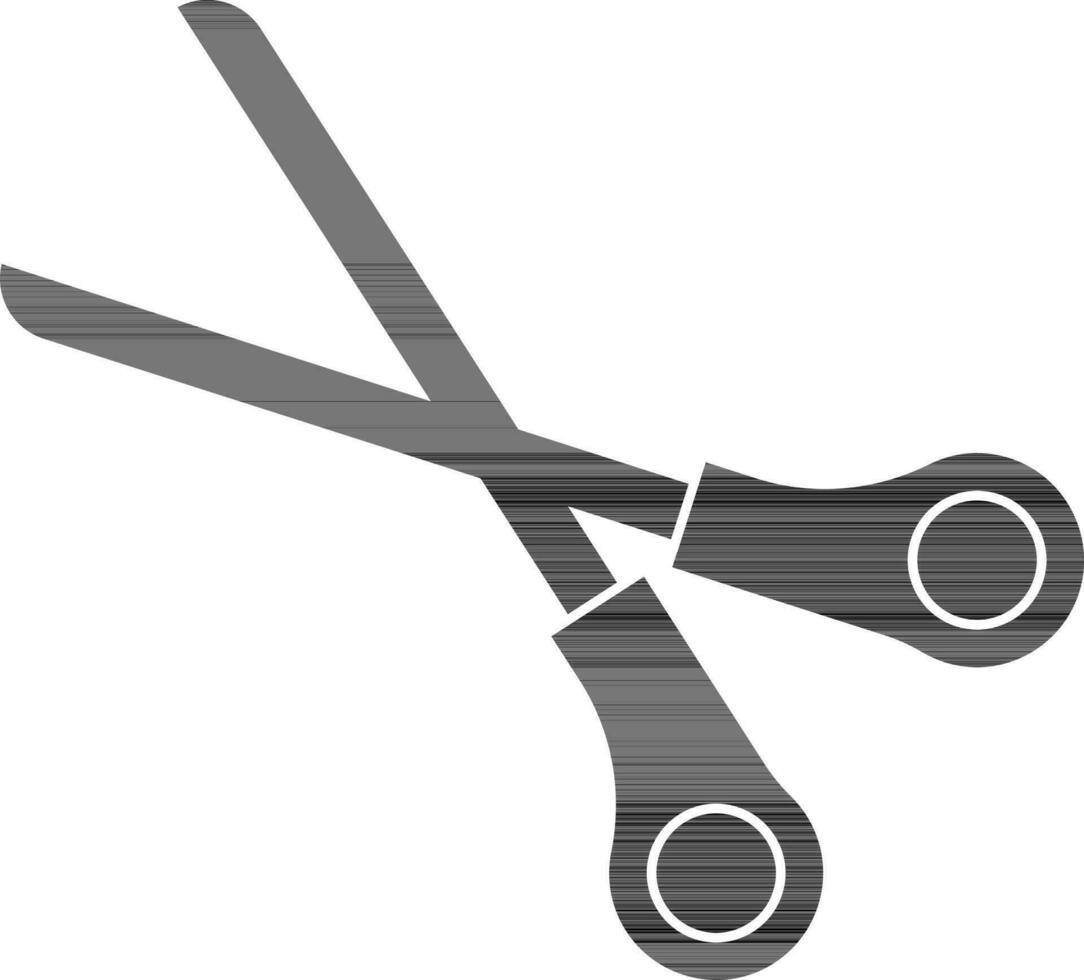 Isolated black scissor. vector