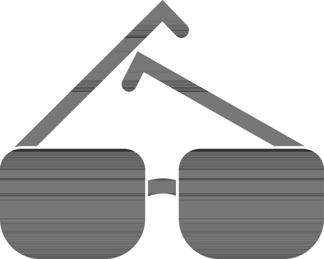 Illustration of a sunglass in black color. vector
