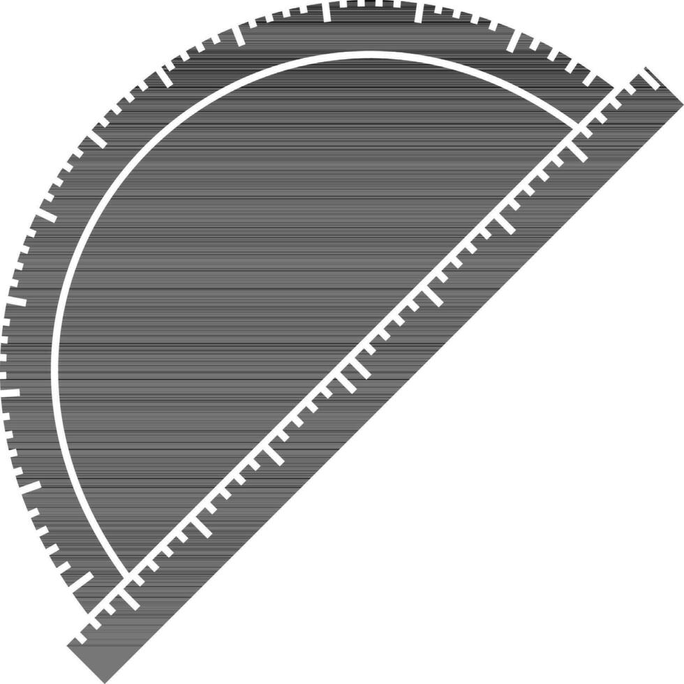 black and white protractor in flat style. vector