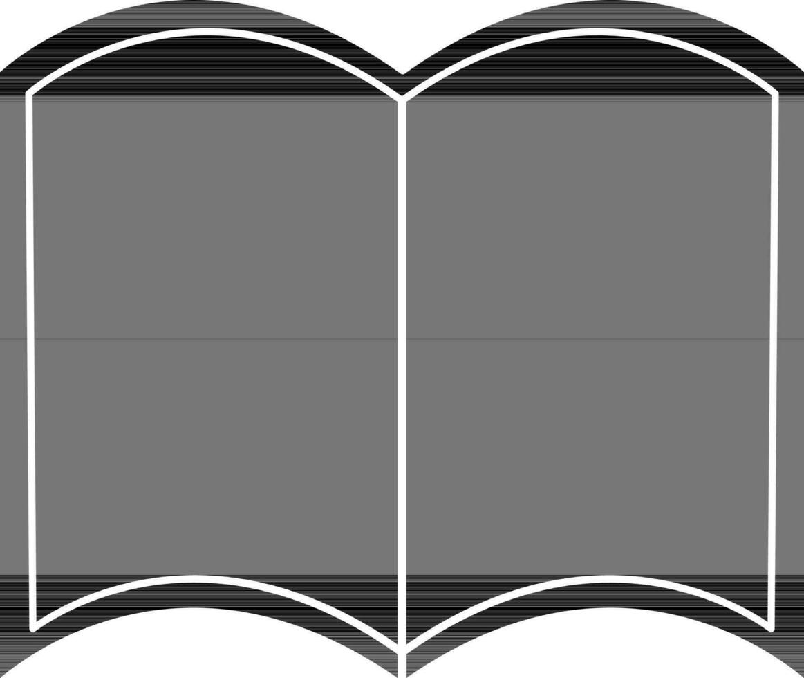 Black open book on white background. vector