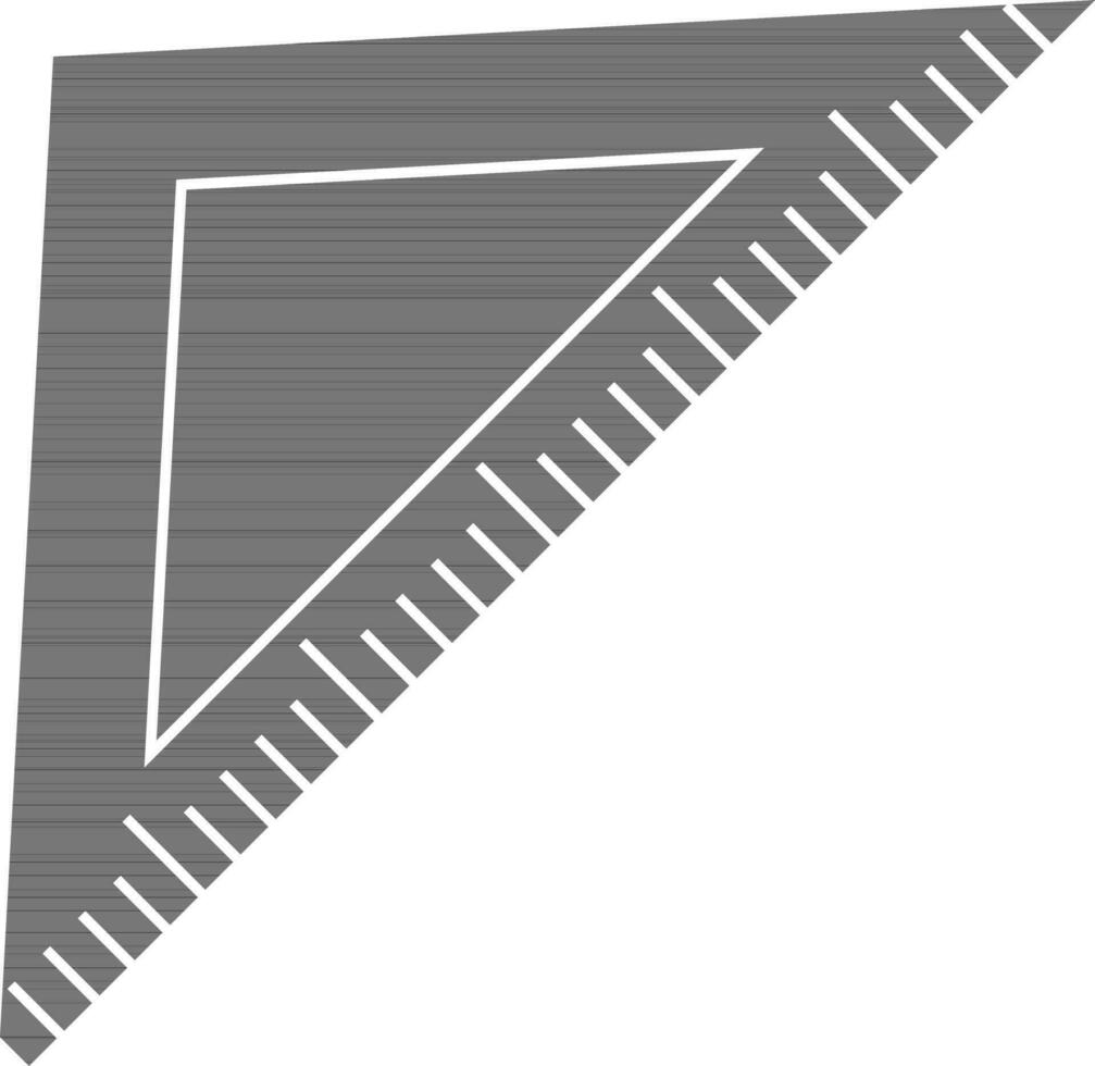 Triangular rule in black and white color. vector