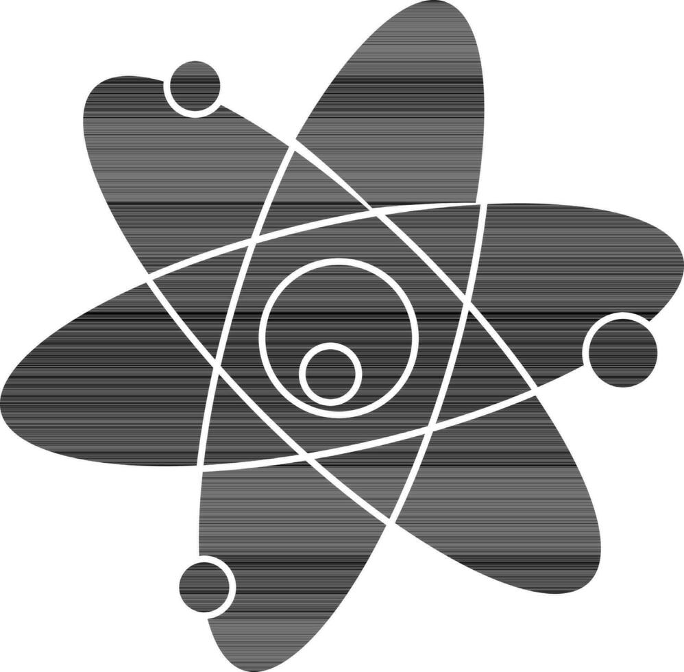 Black and white atomic structure. vector