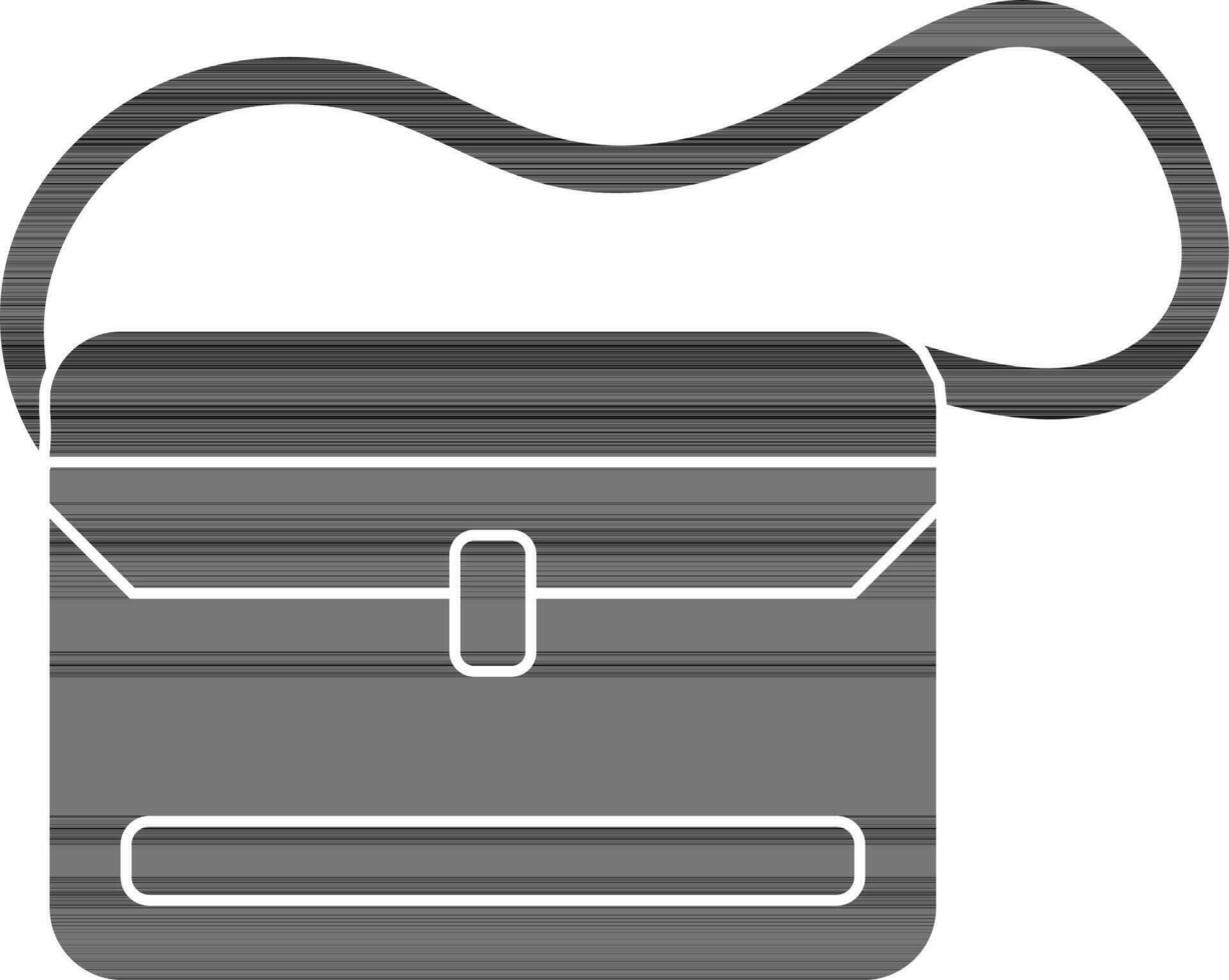 Illustration of a bag in black and white color. vector