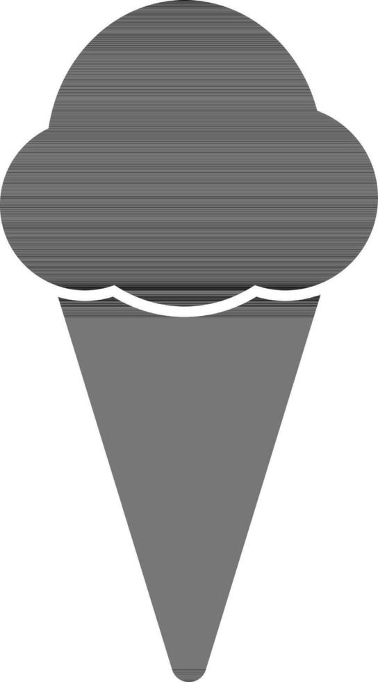 Black and white decorated cone ice cream. vector