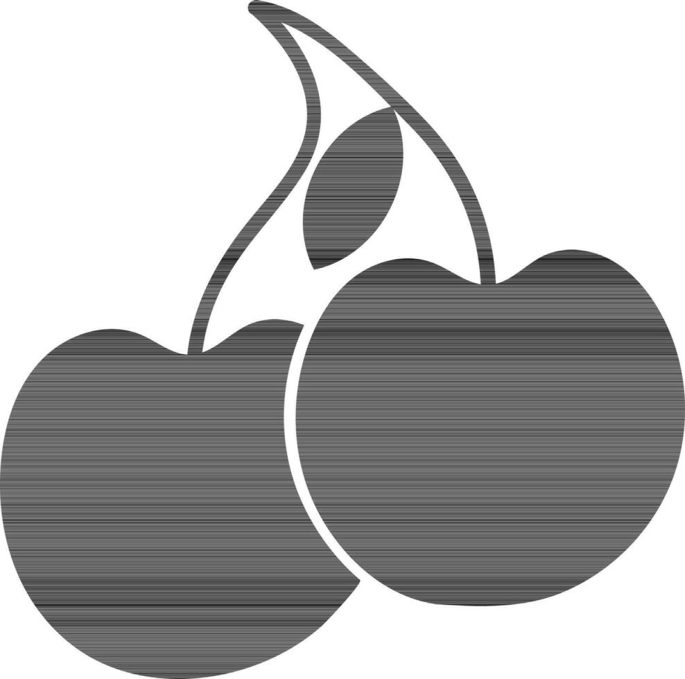 manzanas con hoja en negro color. vector