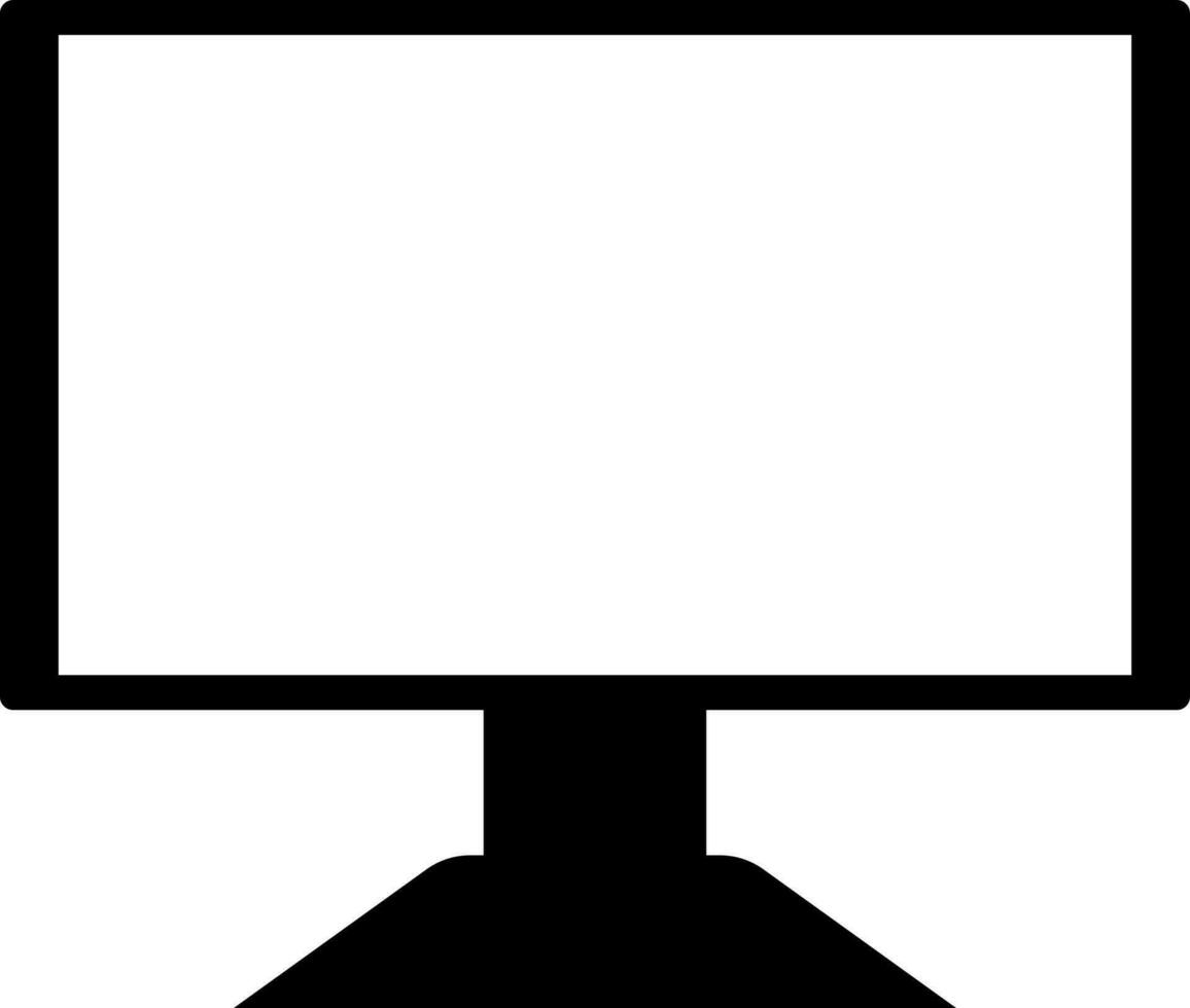 black and white computer in flat style. vector