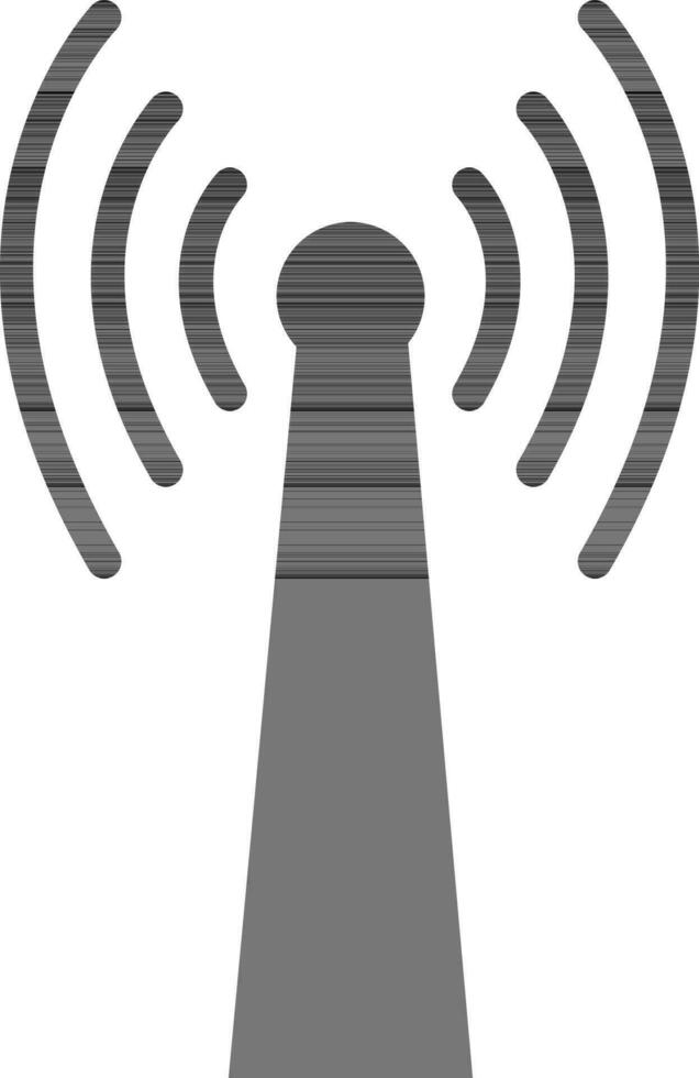 Black antenna on white background. vector