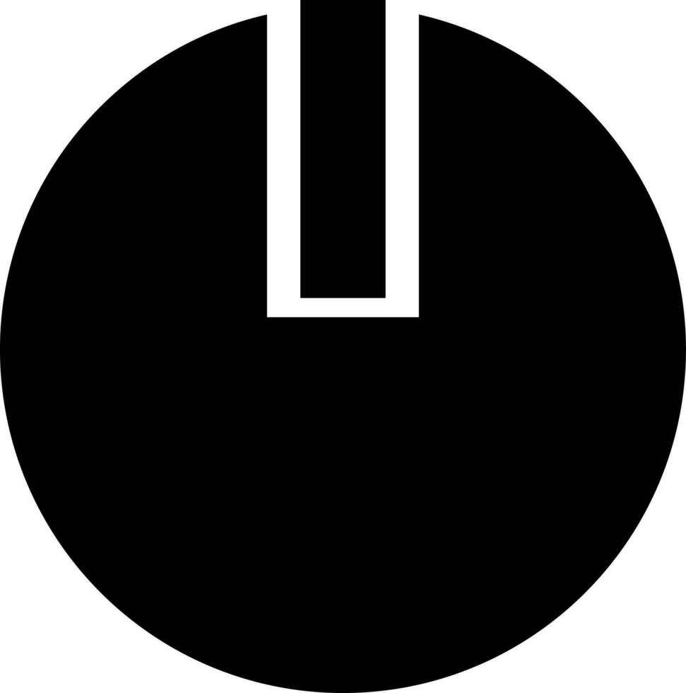 black and white power button in flat style. vector