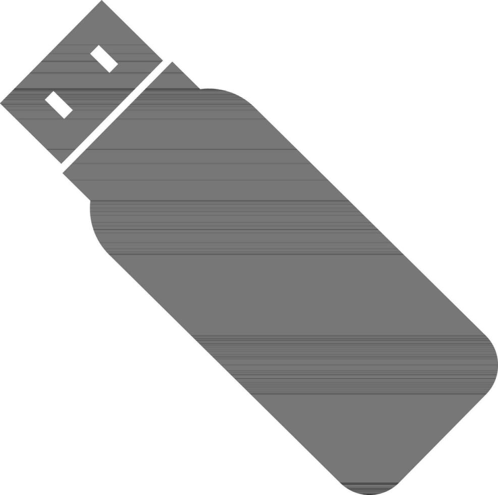 Isolated black and white flash drive. vector