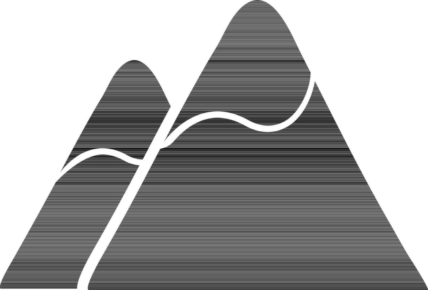 Black mountain in flat style. vector