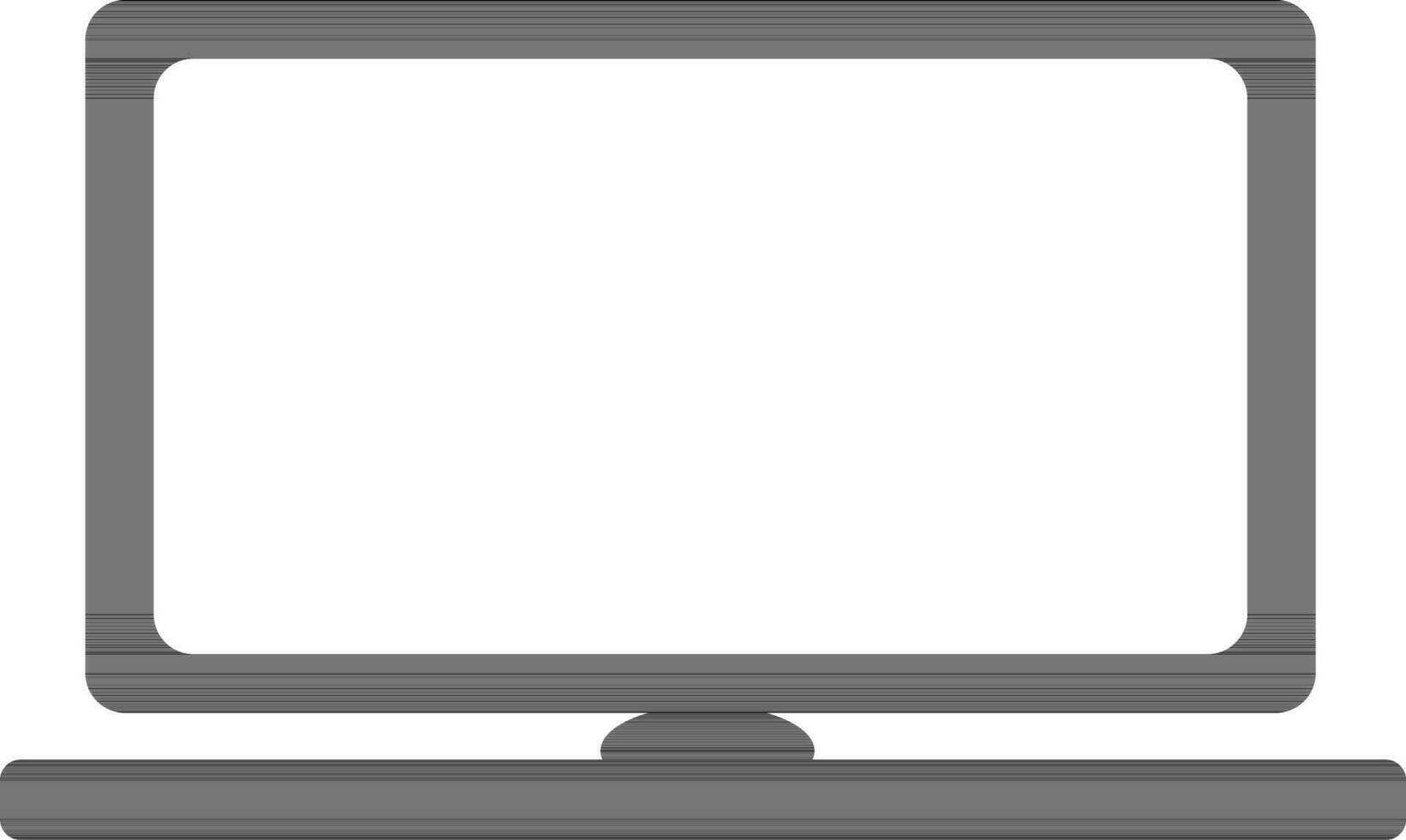 Flat style computer screen in black and white color. vector