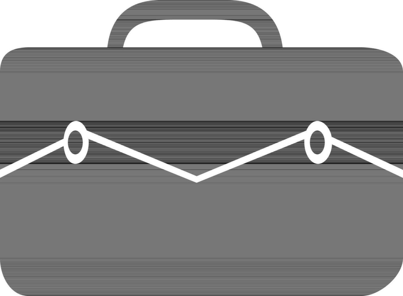 Briefcase bag in black and white color. vector