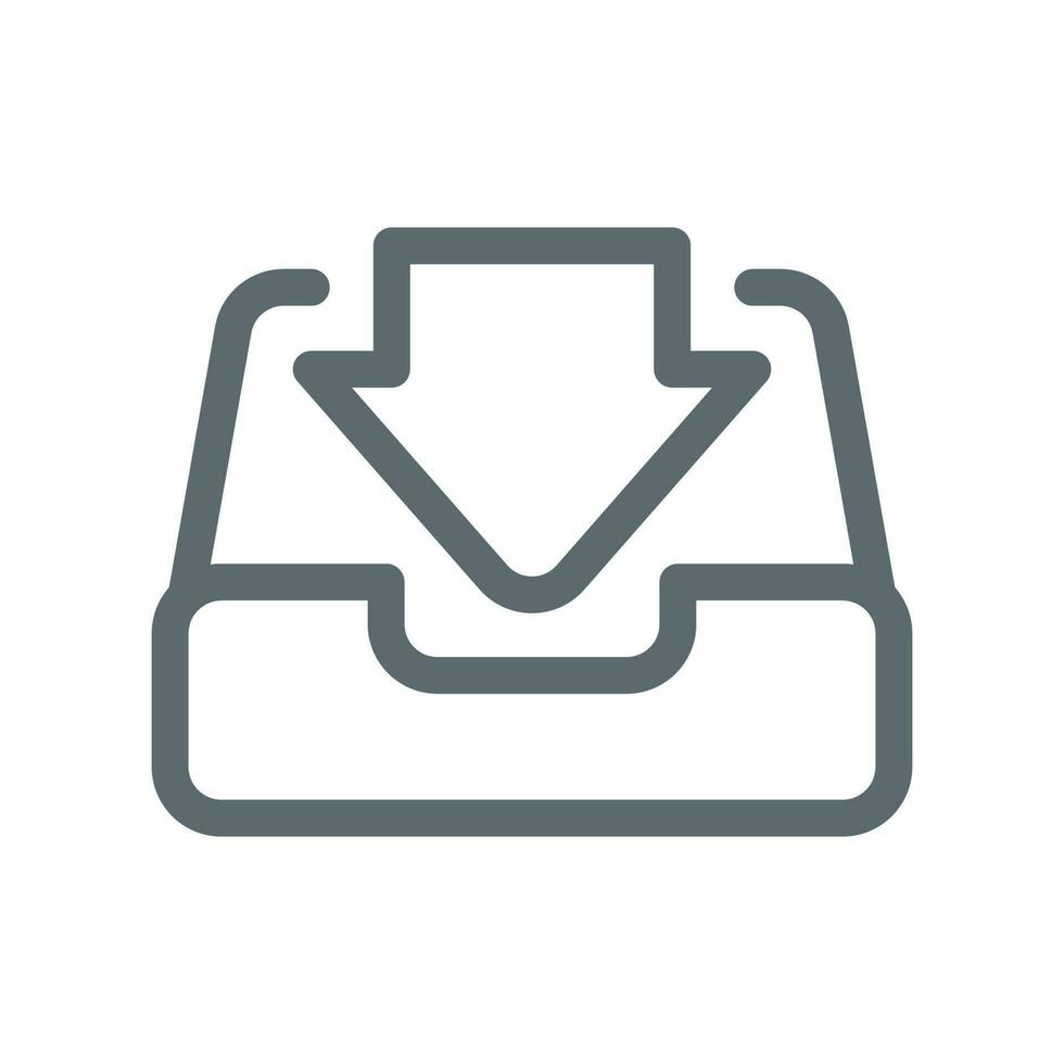 save to folder, download button concept illustration line icon design editable vector eps10