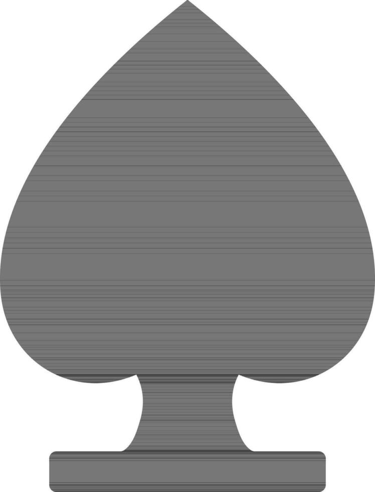 Black and white spade in playing card. vector