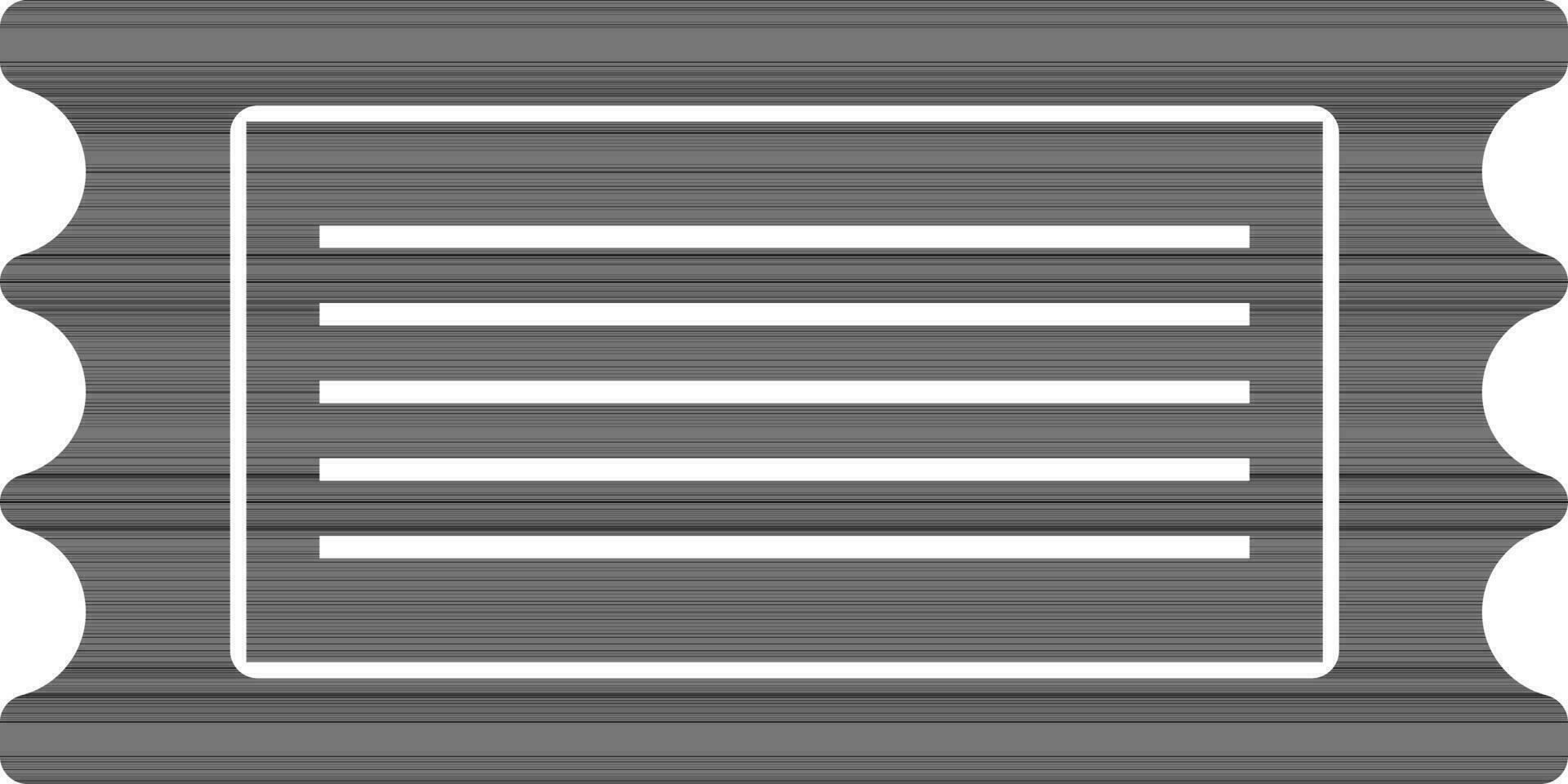 Black and white cassino ticket. vector