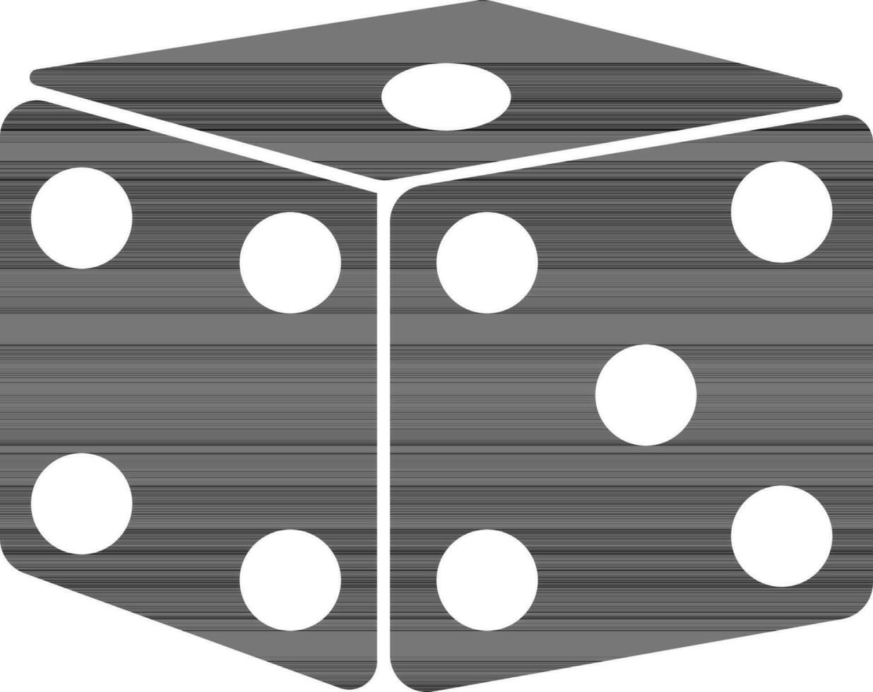 black and white dice in flat style. vector