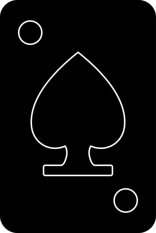 Black and white spade playing card. vector