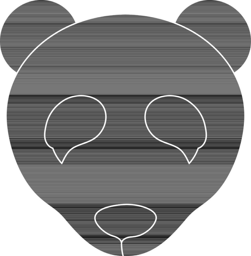 Black panda in flat style. vector