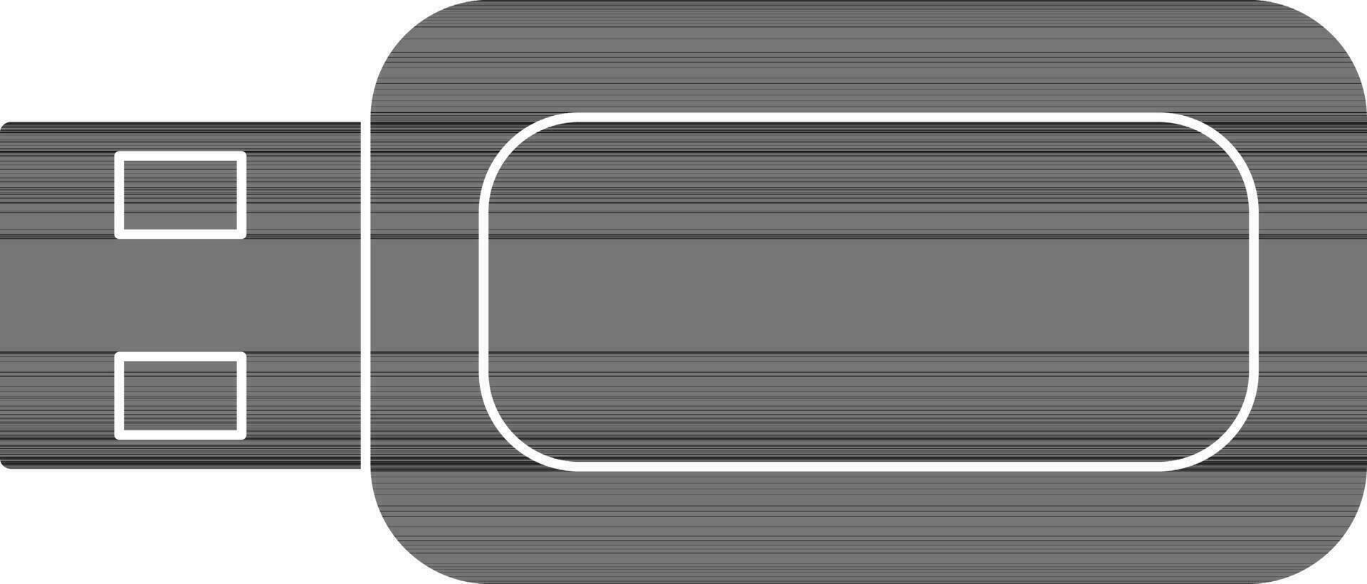 Isolated black and white flash drive. vector