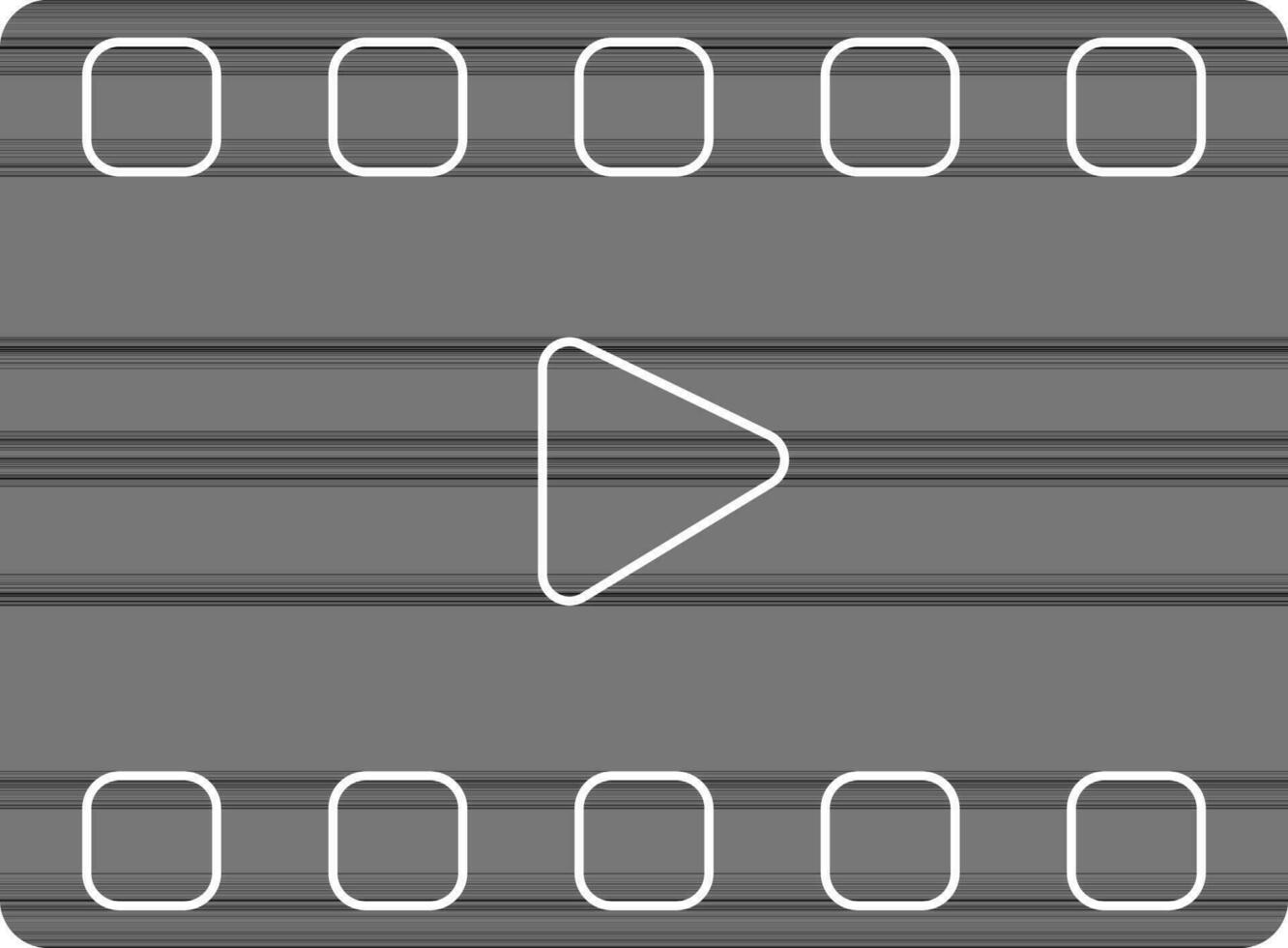 Black and white film video play button. vector