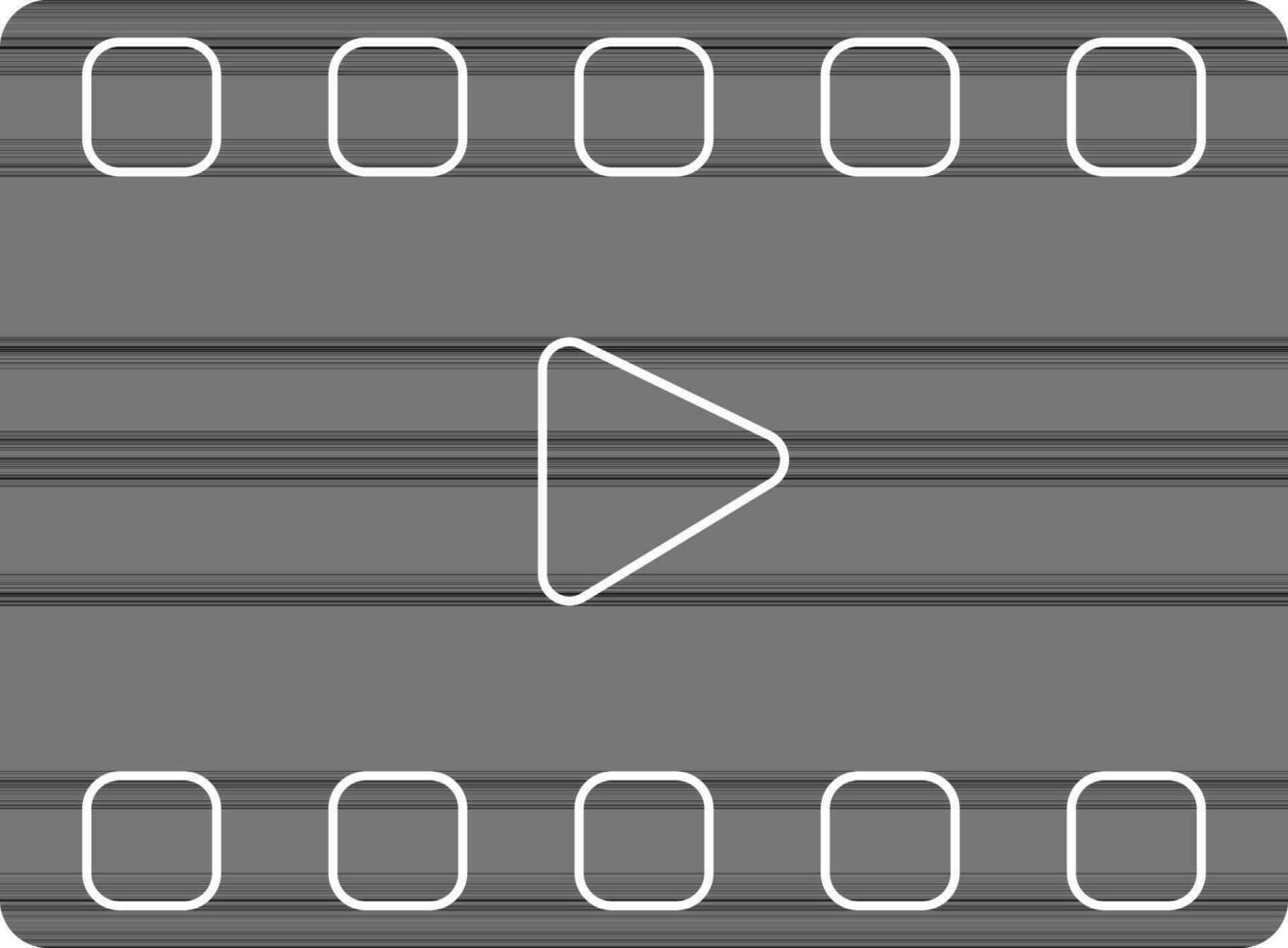 Black and white film video play button. vector