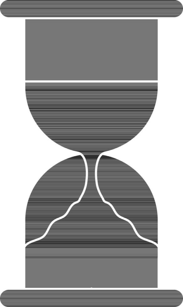 black and white hourglass in flat style. vector