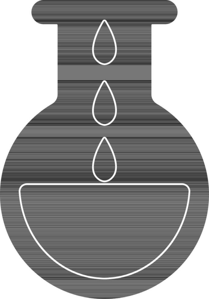Flat style black and white flask. vector