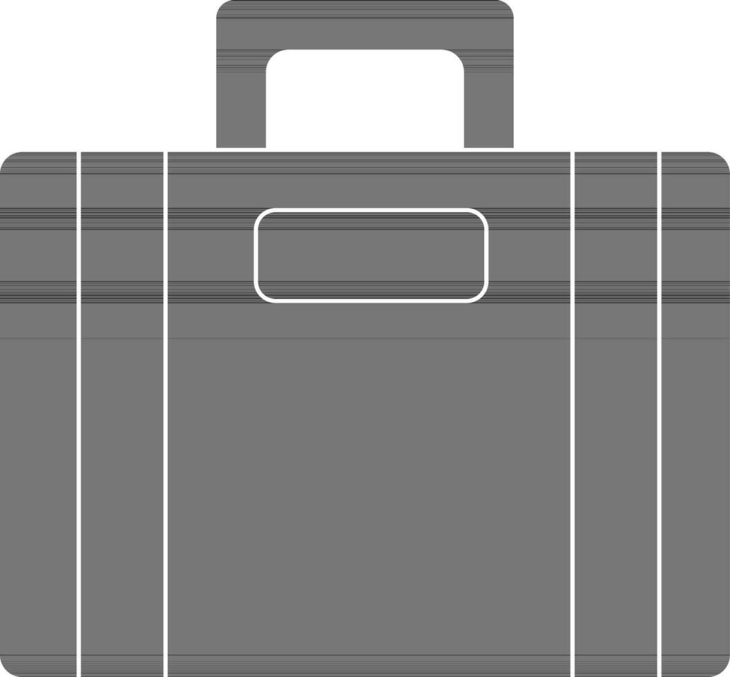 black and white briefcase bag. vector