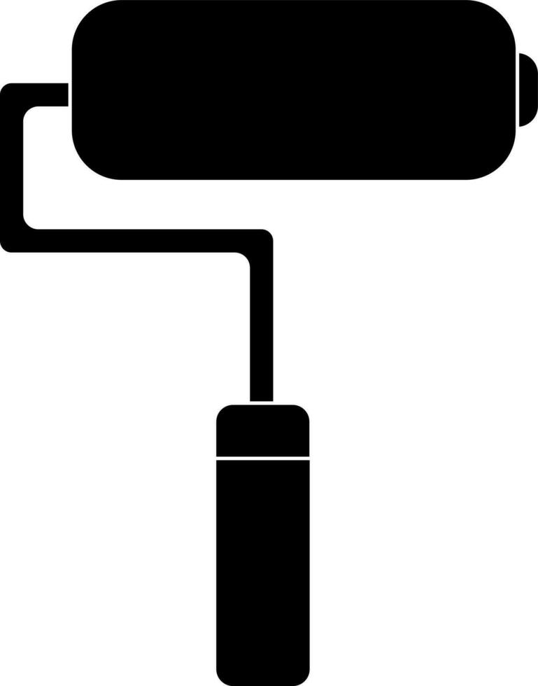 Flat style roller in black color. vector