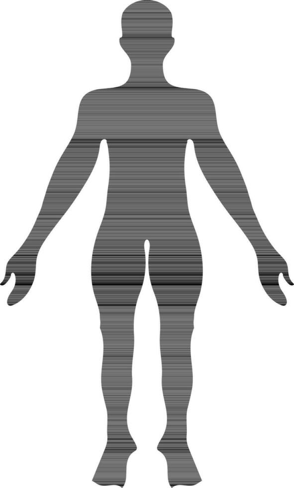 Character of a black faceless male body structure. vector