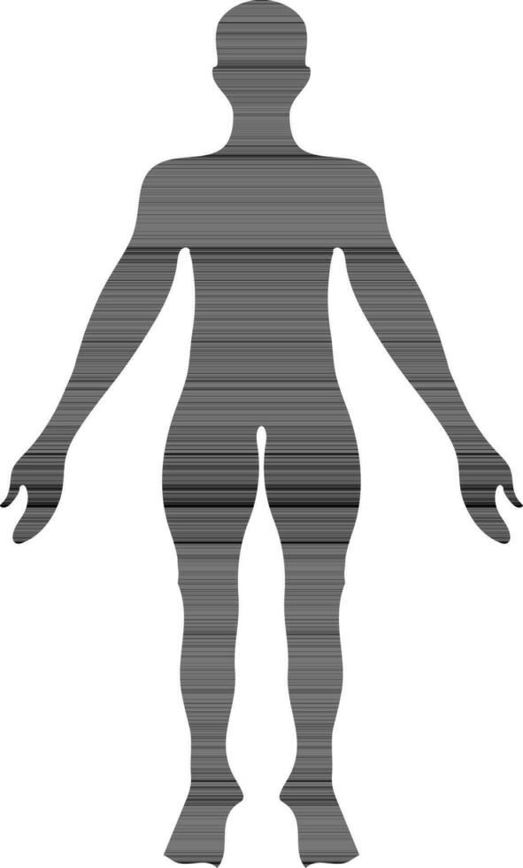 Character of a black faceless male body structure. vector