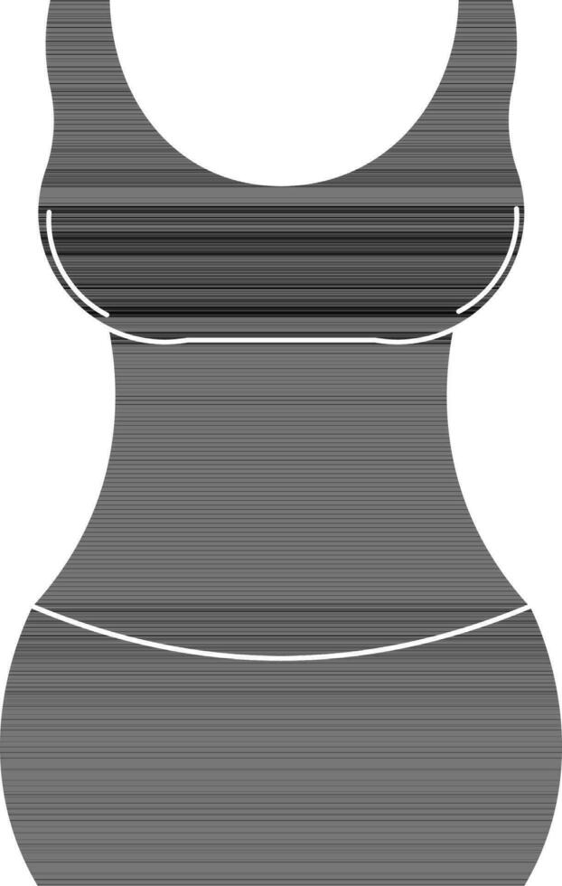Female torso in black color. vector