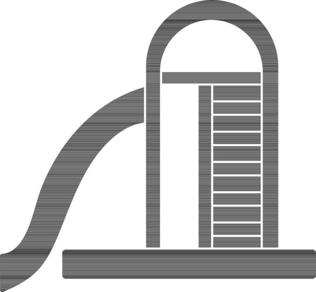 black and white children slide in flat style. vector