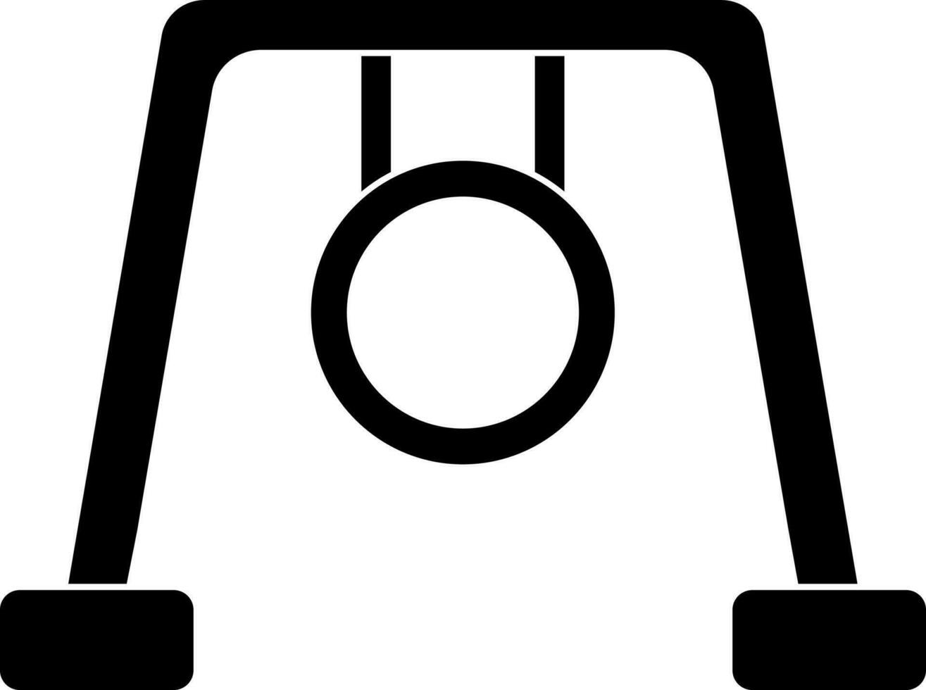 Black swing ring in flat style. vector