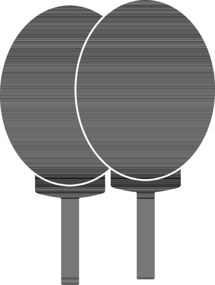 Tennis rackets in black and white color. vector