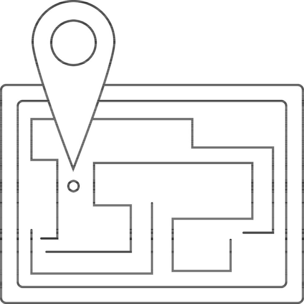 ruta ubicación mapa con empujar alfiler. vector