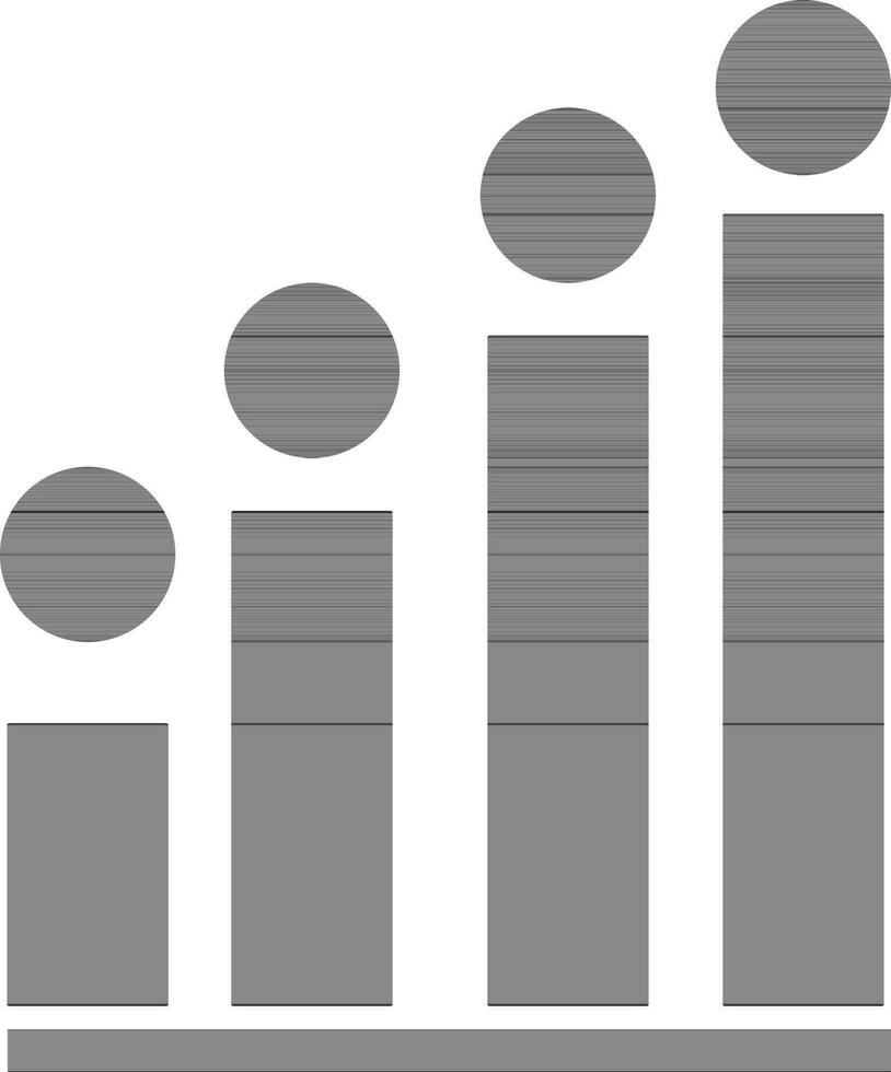 Black growth graph on white background. vector