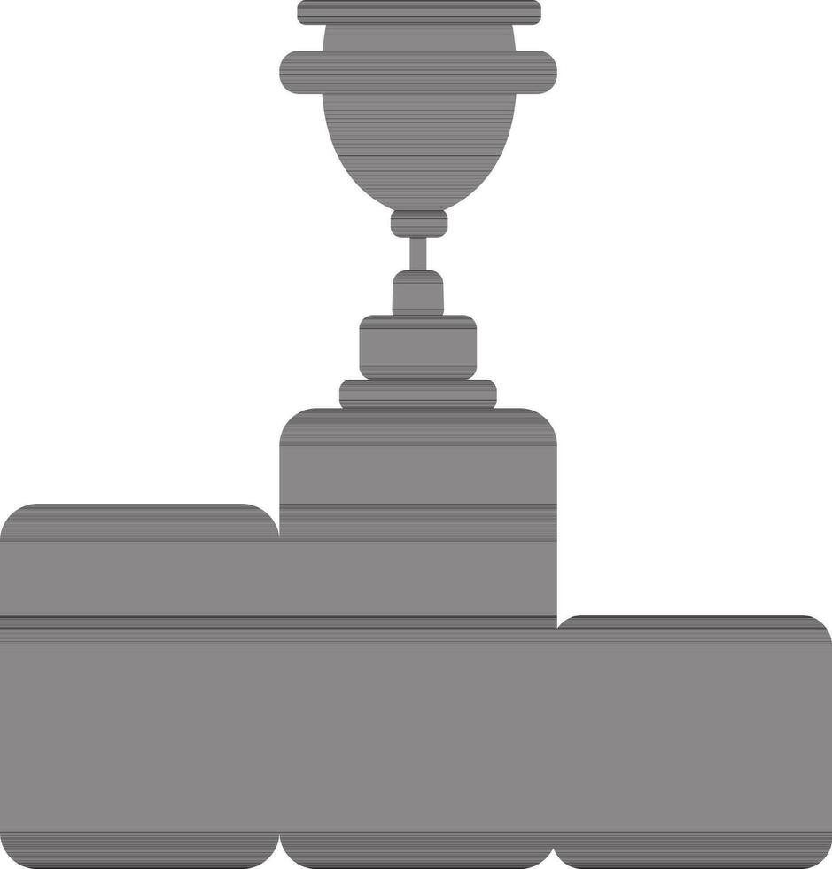 Black trophy cup on podium. vector