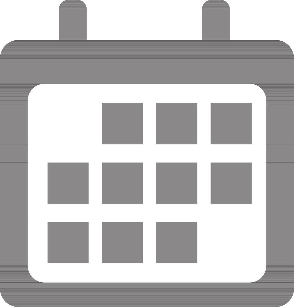 black and white calendar in flat style. vector