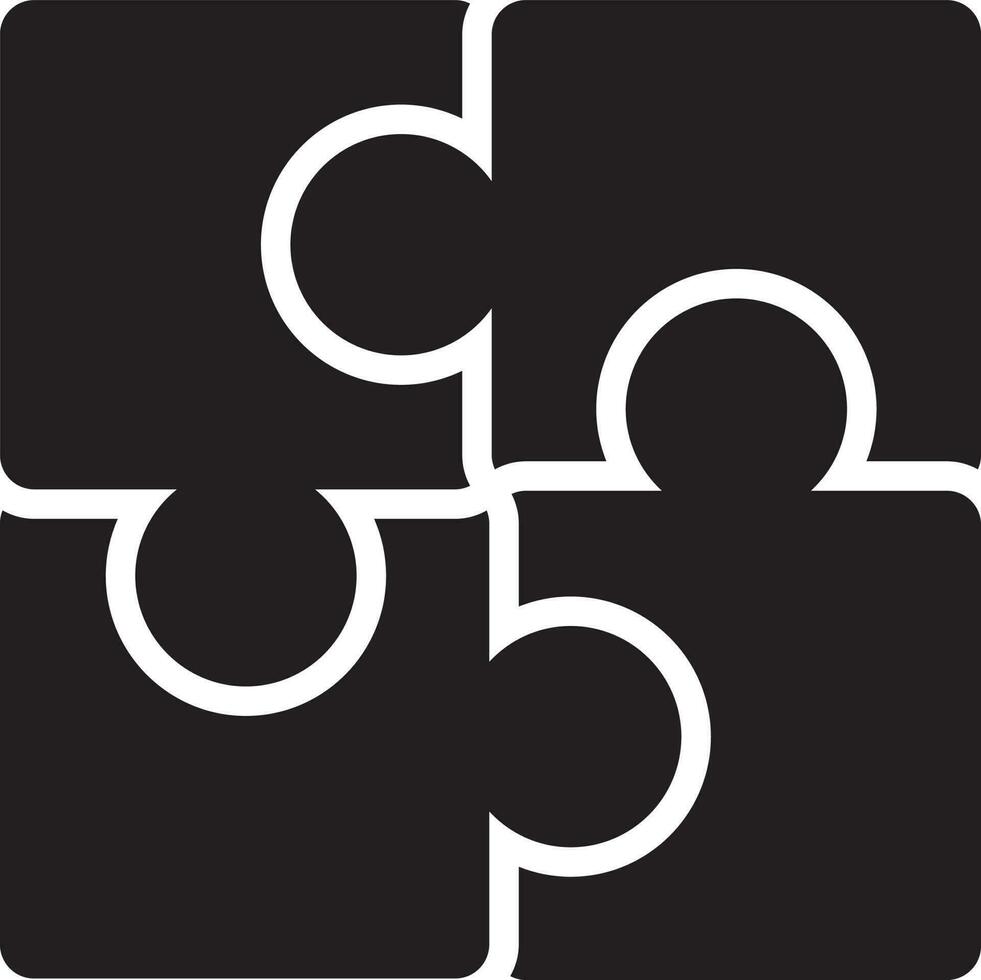 black and white puzzle in flat style. vector