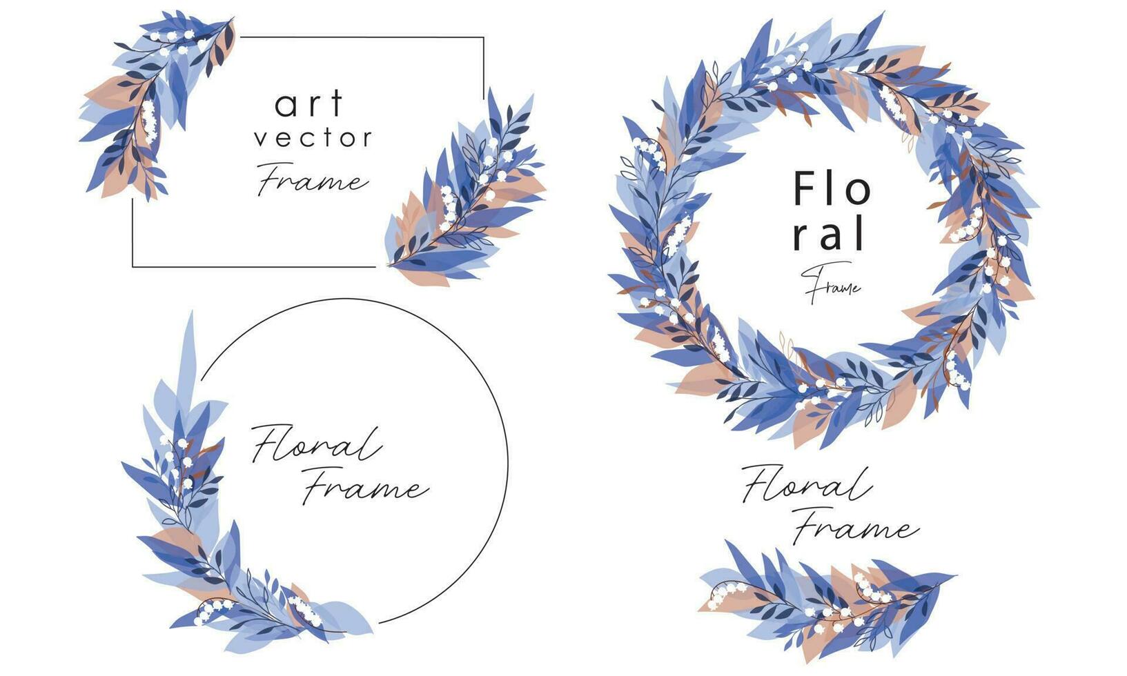 Floral round background with lily of the valley and place for text vector