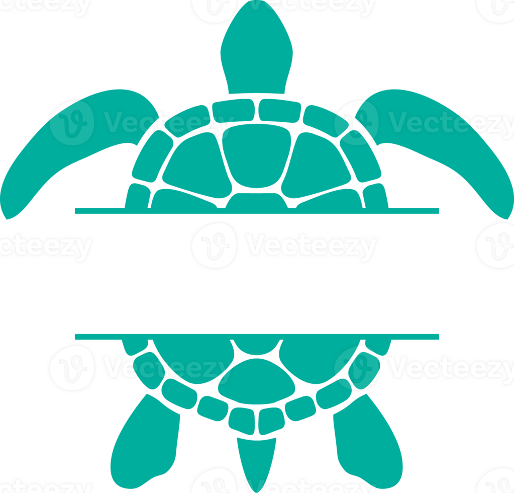 Turtle Monogram PNG Illustration