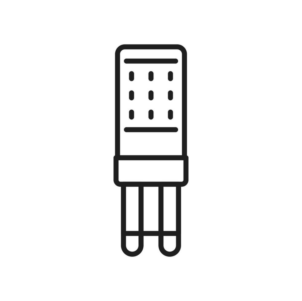 Diode light bulb and LED lamp thin line icon vector